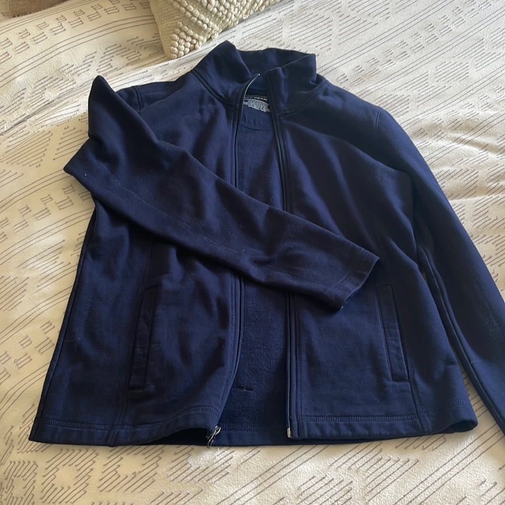 Baby blue athletic zip jacket with pockets
